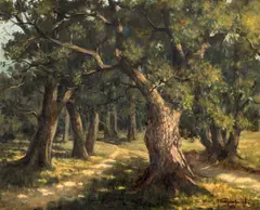 Ioan Papazoglu, Cărare prin pădure, 1954, ulei pe pânză