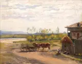 Anton (Tony) Ventzel, Popas în Deltă, 1935, ulei pe pânză