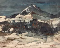 Jean Cheller, Peisaj din Făgăraș, ulei pe carton