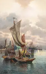Vedere spre Cornul de Aur by Karl Kaufmann, ulei pe pânză, sold Sep 2025