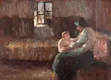 Nicolae Enea, La bunica, ulei pe carton