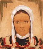 Bob (Gheorghe) Bulgaru, Micuța bretonă, 1934, ulei, guașă și tuș pe carton