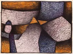 Labirint by Paul Ackerman, cariocă şi acuarelă pe hârtie, sold Sep 2025