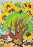 Mihai Gheorghe, Floarea-soarelui, 2002, ulei pe pânză
