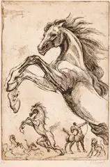 Cai și centauri by Marcel Chirnoagă, acvaforte și acvatintă, sold Sep 2025