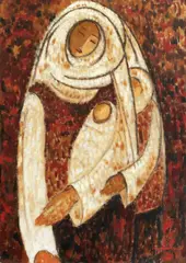 George Ștefănescu, Maternitate, 1968, ulei pe carton
