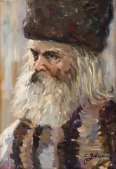 Bunicul by Ion Doboşariu, ulei pe carton, sold Sep 2025