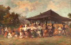 Ciuleandra by Pan Ioanid, ulei pe carton, sold Sep 2025