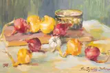 Freda Trybalski Delnevo, Masă țărănească, 1978, ulei pe carton