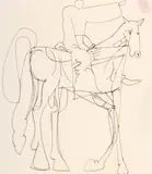 Călăreț by Mihai Olos, peniță pe hârtie, offered Jul 2025