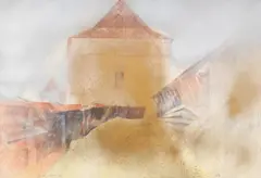 Mircia Dumitrescu, Lăzarea, 1980, creion, creioane colorate și air brush pe hârtie