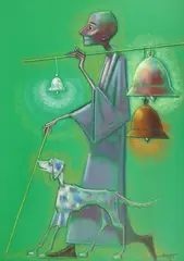 Ion Iancuț, Clopotar, pastel pe hârtie