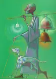 Ion Iancuț, Clopotar, pastel pe hârtie