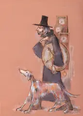 Ion Iancuț, Vânzătorul de timp, pastel pe hârtie