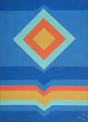 Vasile Dobrian, Răsărit de soare, peste mare, 1973, ulei pe pânză
