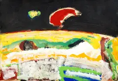 Apus la Vama Veche by Ion Pacea, guașă pe hârtie, offered Jul 2025
