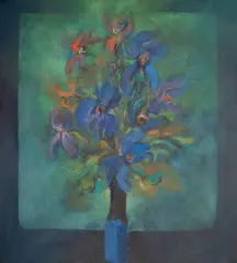 Vas cu flori by Vincentiu Grigorescu, ulei pe pânză, sold Jul 2025