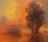 Istvan (Ștefan) Kancsura, Landscape, ulei pe lemn