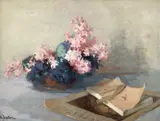 Constantin Isachie Popescu, Natură statică cu Proust și zambile, ulei pe carton