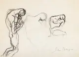 Sabin Bălașa, Studiu pentru Gigant, cărbune pe hârtie