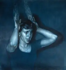 Remus Grecu, Foul Play, 2012, cărbune și acuarelă pe hârtie