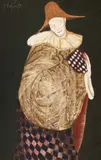 Petre Velicu, Arlechin, 1989, guașă pe hârtie