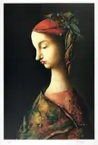 Georges Mazilu, Tânără cu flori pe cap, cromolitografie