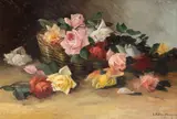 Elena Müller-Stăncescu, Trandafiri, ulei pe carton
