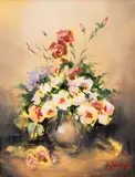 Radu Darânga, Trandafiri și garofițe, ulei pe pânză
