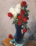 Leon Biju, Ulcior cu trandafiri, 1923, ulei pe carton