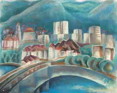 Simona Vasiliu Chintilă, Peisaj din Piatra Neamț, ulei pe pânză