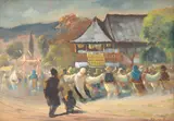 Pan Ioanid, Hora de duminică, ulei pe carton