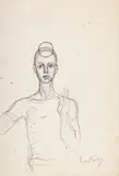 Sabin Bălașa, Personaj cu nimb, pix pe hârtie