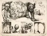 Marcel Chirnoagă, Cățelul pământului, 1976, acvaforte și gravură cu acul