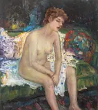 Nicolcea Spineni, Nud, ulei pe carton