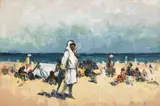 Pan Ioanid, La plajă, pânză lipită pe carton