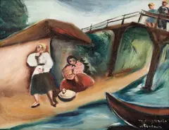 Cișmigiu by Margareta Sterian, anii '30, ulei pe pânză, sold Jun 2025