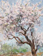 Primăvară by Samuel Mützner, anii '30, ulei pe carton, sold Jun 2025