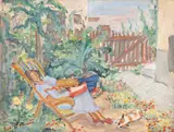 Eugenia Doucet, Amiază pe chaise longue, ulei pe carton