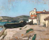 Leon Biju, Mahoane la Balcic, anii '30, ulei pe carton