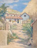Kimon Loghi, Amiază la Balcic, 1935, ulei pe carton