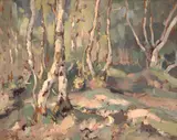 Aurel Băeșu, Pădure de mesteceni, anii '20, ulei pe carton