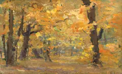 Luminiș by Arthur Verona, 1915-1920, ulei pe carton, sold Jun 2025