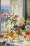Mere la fereastră by Constantin Isachie Popescu, anii '20, ulei pe pânză, sold Jun 2025