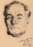 Corneliu Baba, Un bun prieten, 1948, cărbune pe hârtie