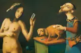 Georges Mazilu, Le jeu de cartes, 2025, acrilic pe pânză