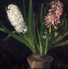 Zambile by Arthur Verona, 1921, ulei pe carton, sold Jun 2025