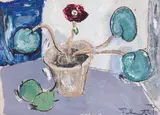 Constantin Piliuță, Pere și anemonă, anii '60, ulei pe carton