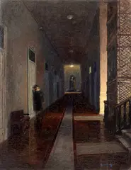 Secrete by George Catargi, 1925, ulei pe carton, sold Jun 2025