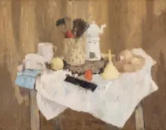 Paul Miracovici, Natură statică de atelier, anii '30, ulei pe carton